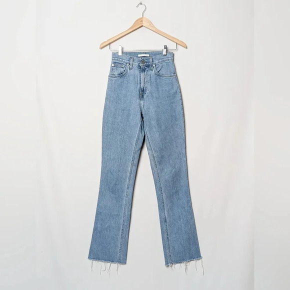 HELMUT LANG Femme Hi Boot Cut Flare Jeans Light Stone Blue 25 - Picture 7 of 14